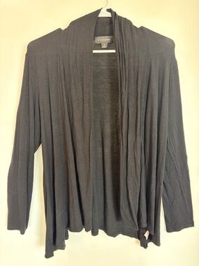 Medium G Collection Black Open-Front Women's Cardigan Rayon and Spandex